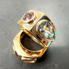 Atahensic Toi et Moi Commitment Ring with Champagne Gemstones