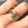 Atahensic Toi et Moi Commitment Ring with Sunset Gemstones