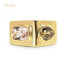 Atahensic Toi et Moi Commitment Ring with Champagne Gemstones