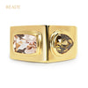 Atahensic Toi et Moi Commitment Ring with Champagne Gemstones