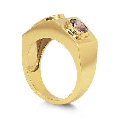 Atahensic Toi et Moi Commitment Ring with Sunset Gemstones