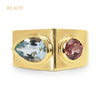 Atahensic Toi et Moi Commitment Ring with Sunset Gemstones