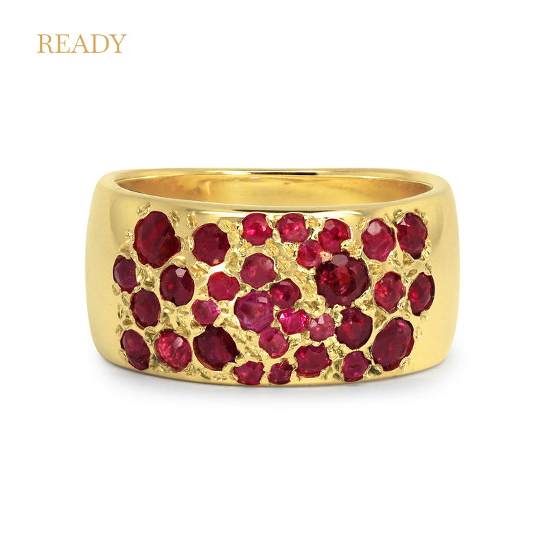 Broken Stars Recycled Gold & Ruby Ring