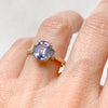 Fancy Blue Sapphire Trilogy Engagement Ring