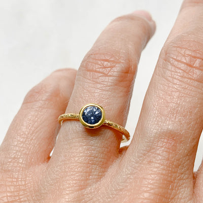 Hera Grande Ethical Blue Sapphire Gold Engagement Ring