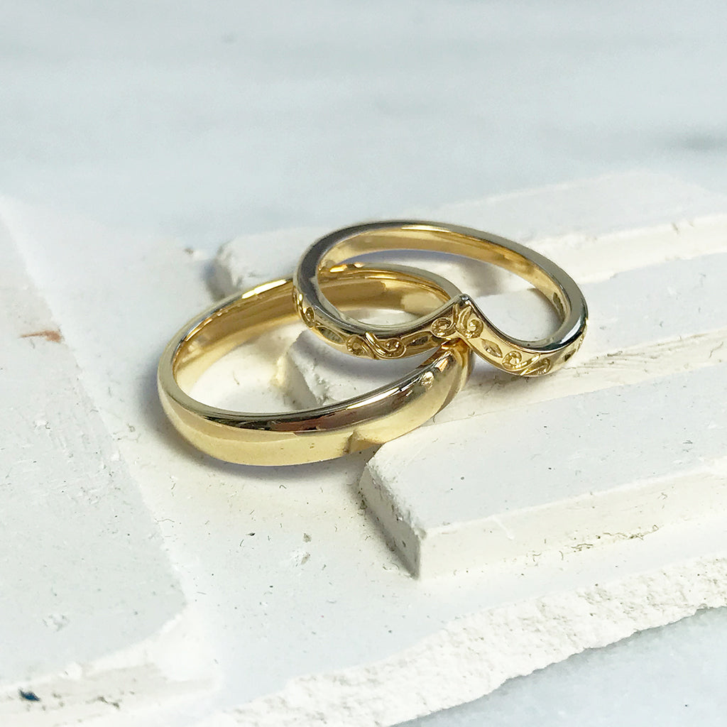 Custom Two-Tone Hand Engraved Wedding Ring | Brilliant Earth