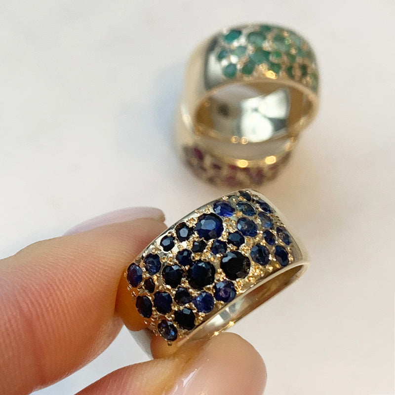 Broken Stars Recycled Gold & Sapphire Ring