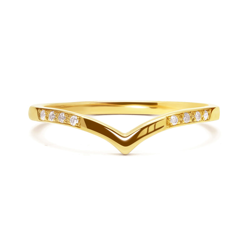 Wishbone Diamond Crown Ethical Ring, 18ct Ethical Gold