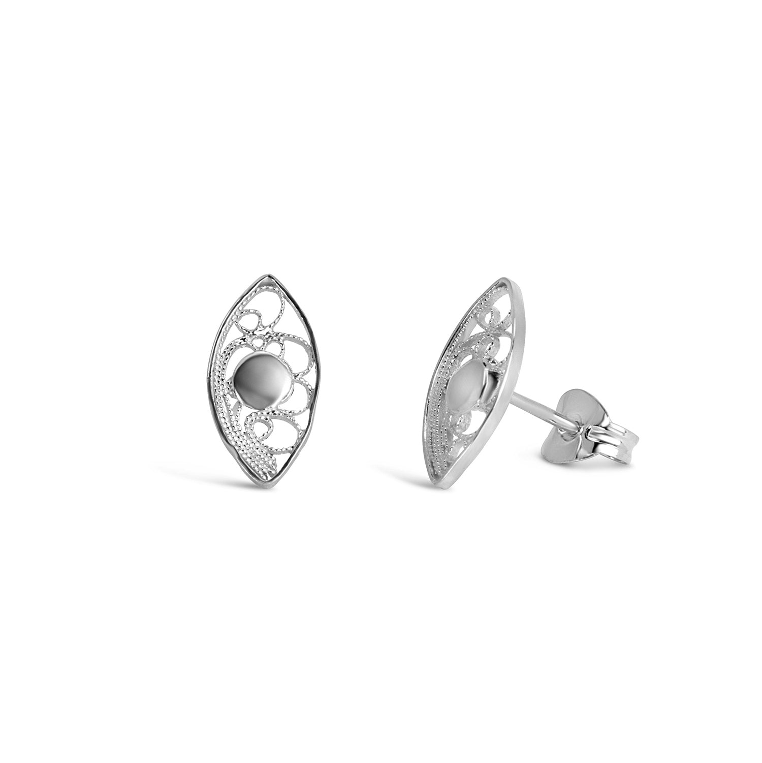 Fairtrade 9ct White Gold and Sapphire Drop Hook Earrings